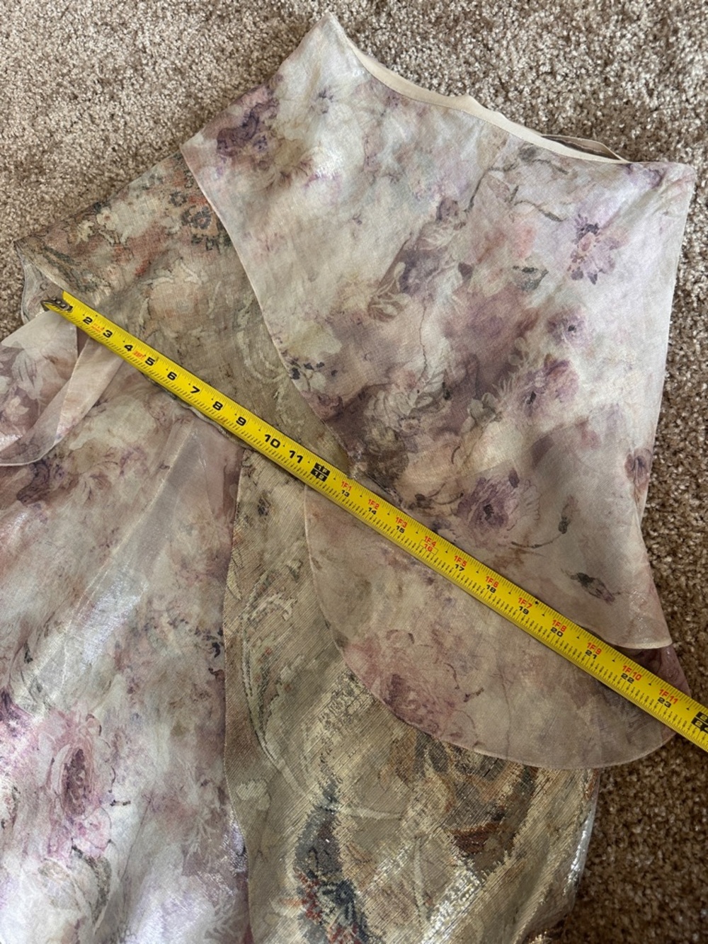 Ralph Lauren Purple Label Floral Metallic Silk Maxi Skirt - Picture 9 of 14